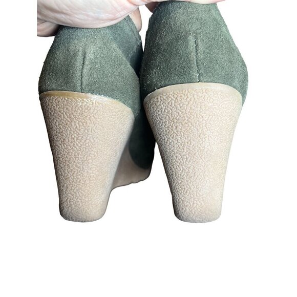 Mia Suede Wedge 10 Green Slip On Platform Boho Tassel Retro Hippie Indie Y2K 80s - Picture 4 of 14